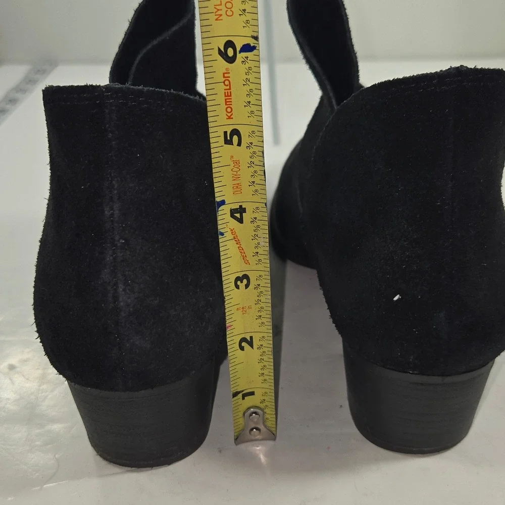 Jessica Simpson Black Suede Side Cutout Ankle Booties Women 9.5 M Low Block Heel